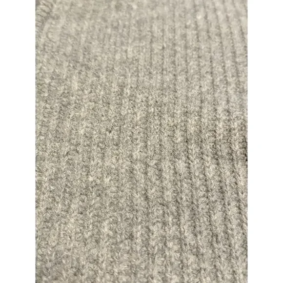 Bonobos Two Way Zip Up Mock Neck LambsWool Sweater Size S Slim Ribbed Knit Cream - Picture 7 of 7